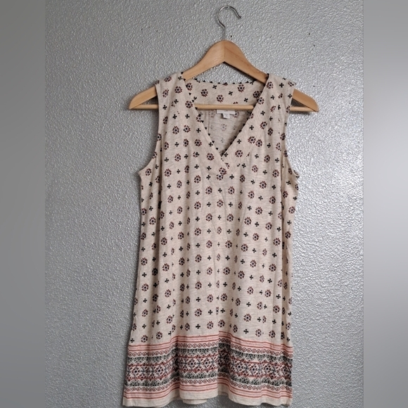 J. Jill Floral Sleeveless Beaded V-Neck Tunic  Size M - Picture 6 of 10